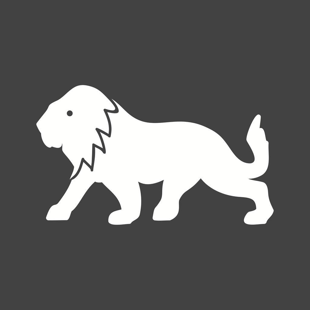 Lion Glyph Inverted Icon - IconBunny