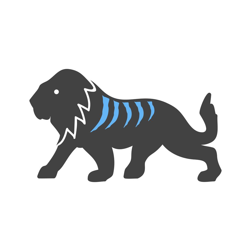 Lion Blue Black Icon - IconBunny