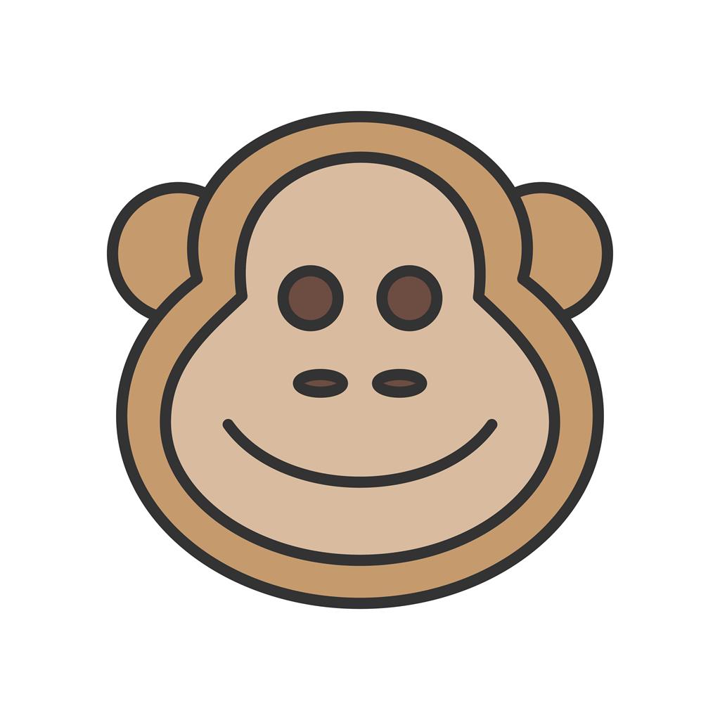 Monkey Line Filled Icon - IconBunny