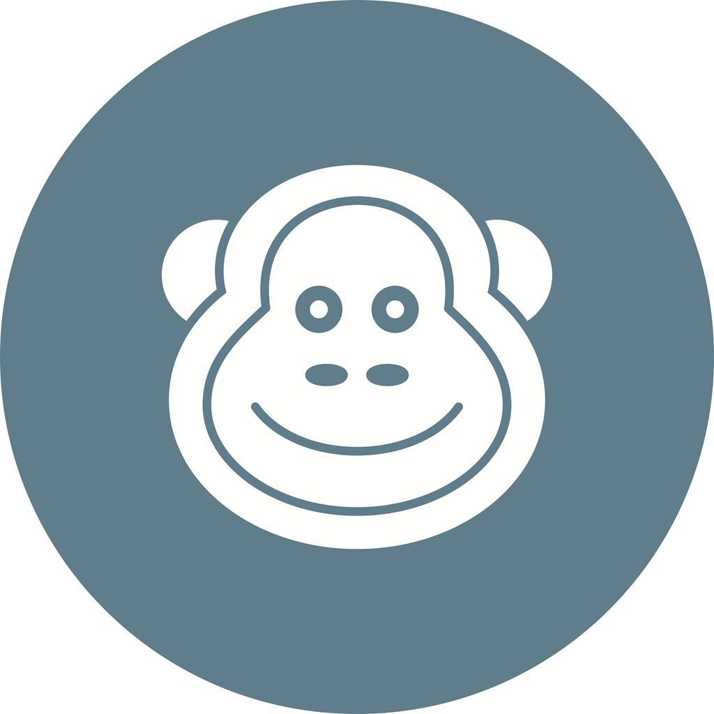 Monkey Flat Round Icon - IconBunny