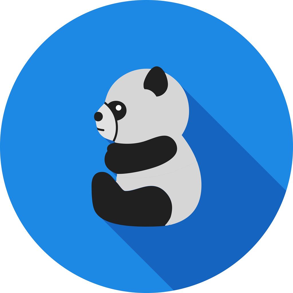 Panda Flat Shadowed Icon - IconBunny