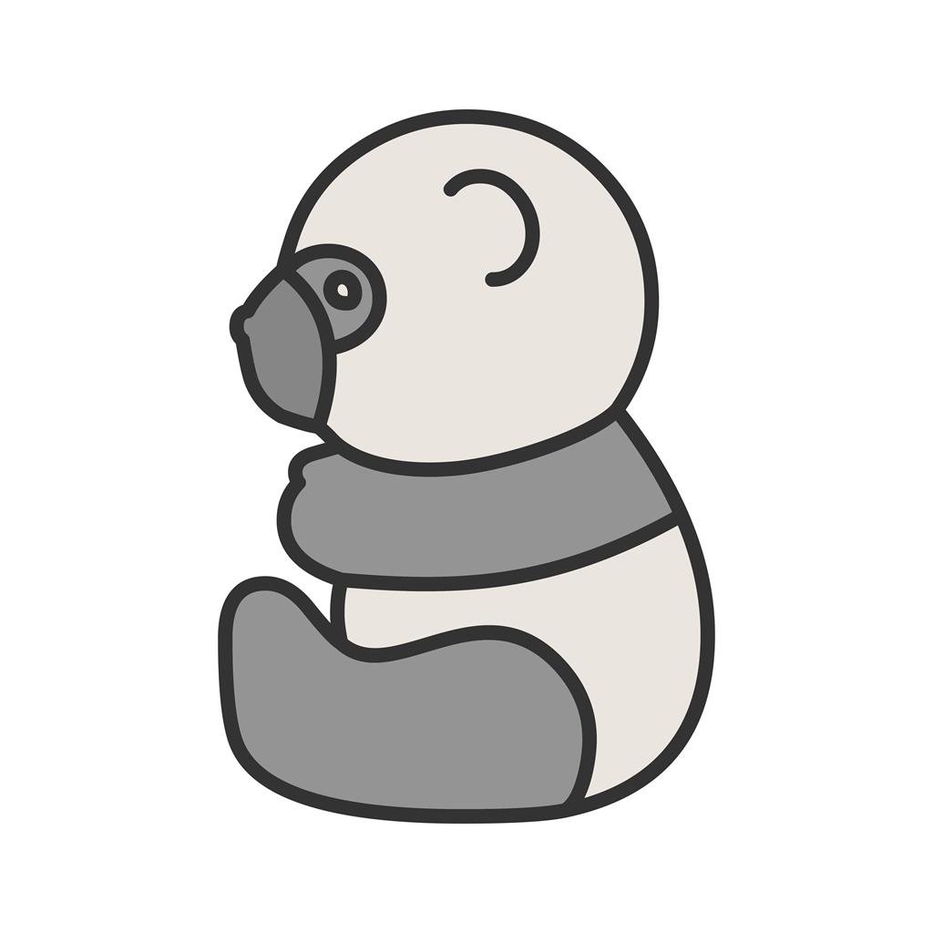 Panda Line Filled Icon - IconBunny