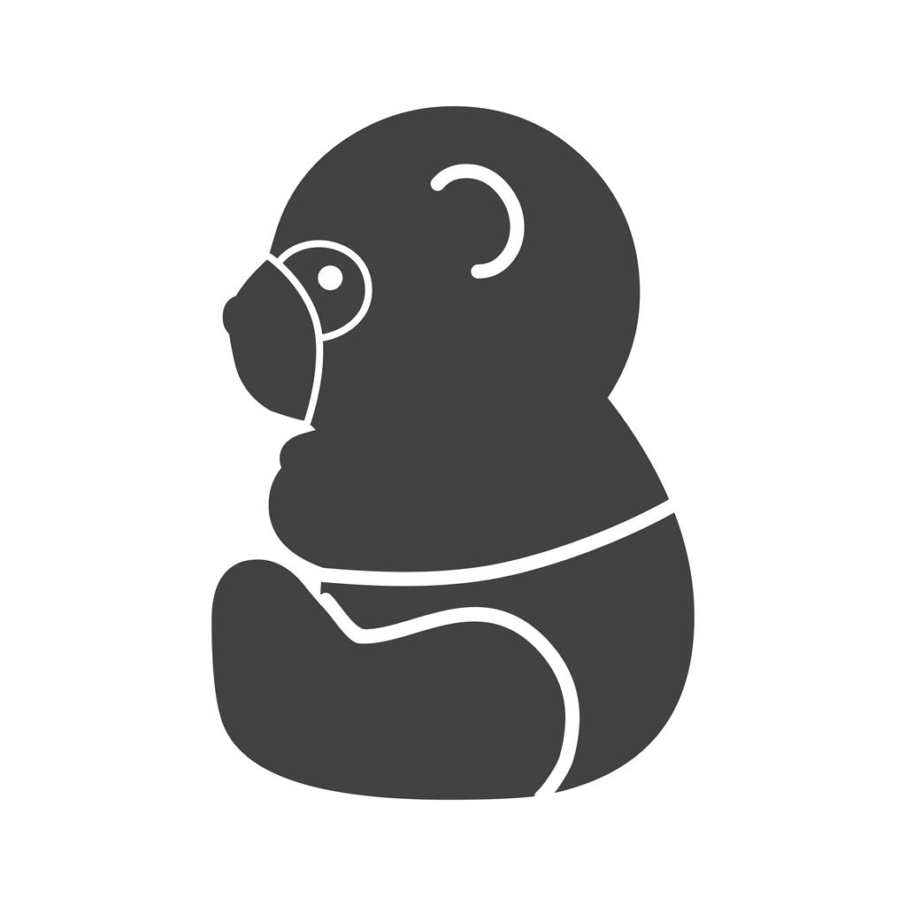 Panda Glyph Icon - IconBunny