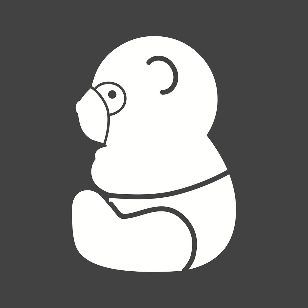 Panda Glyph Inverted Icon - IconBunny
