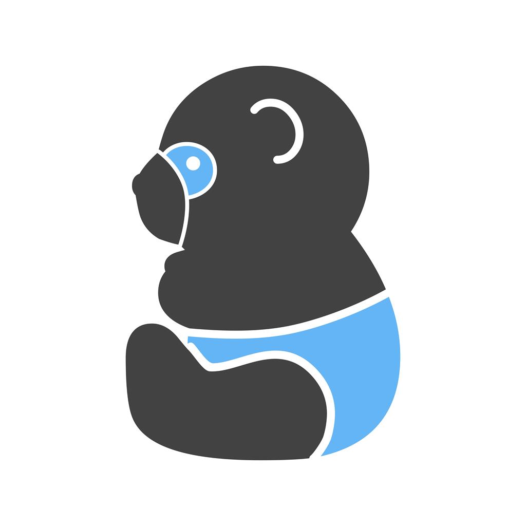 Panda Blue Black Icon - IconBunny