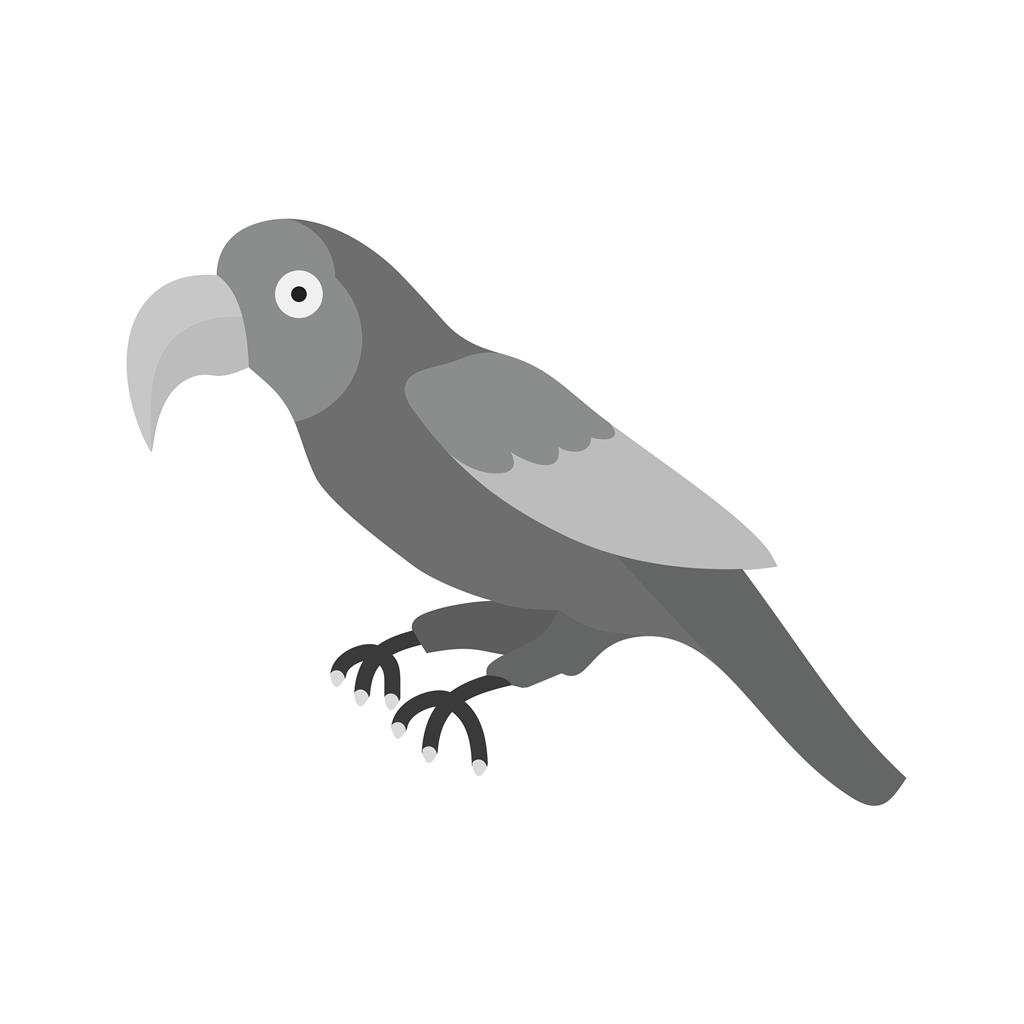 Parrot Greyscale Icon - IconBunny