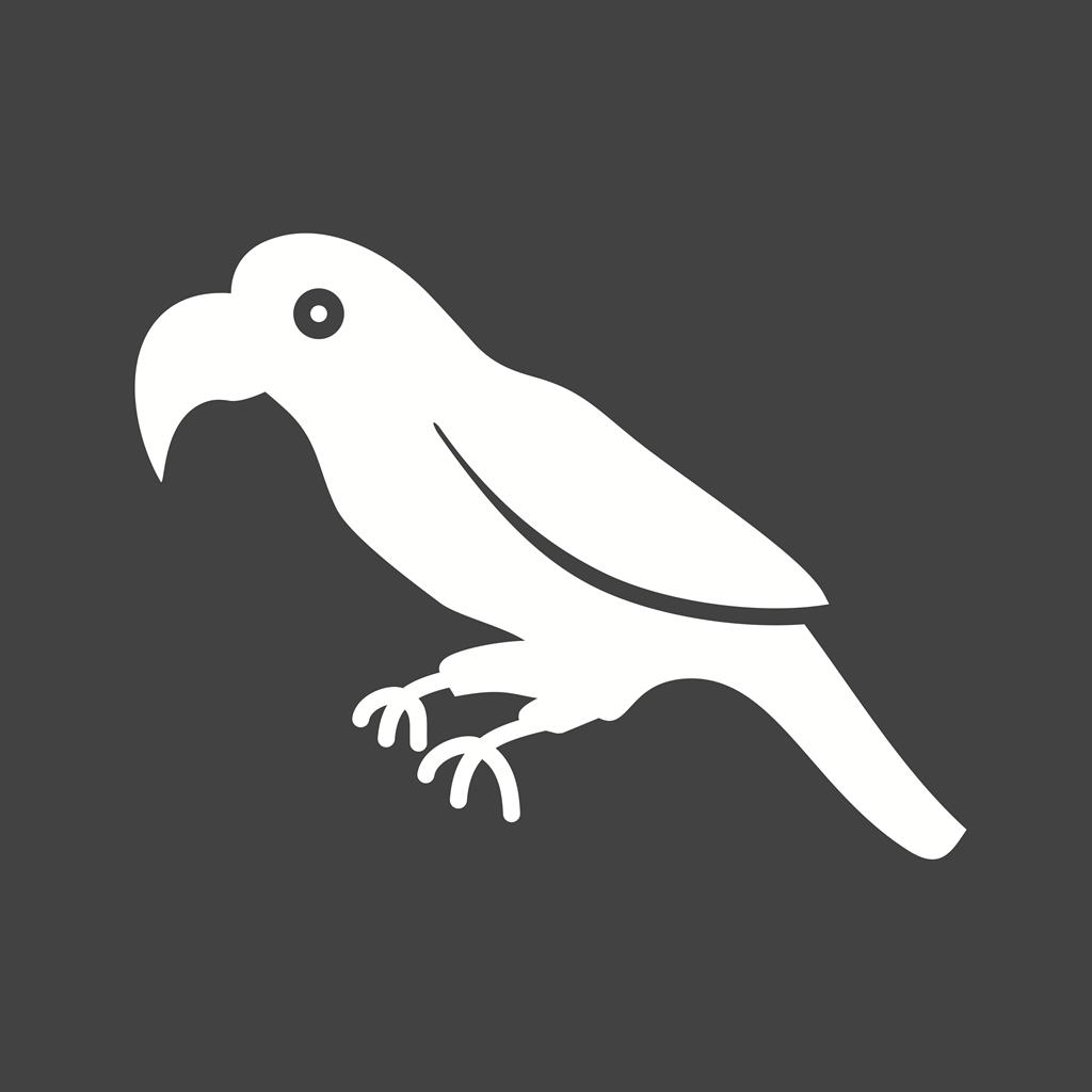 Parrot Glyph Inverted Icon - IconBunny