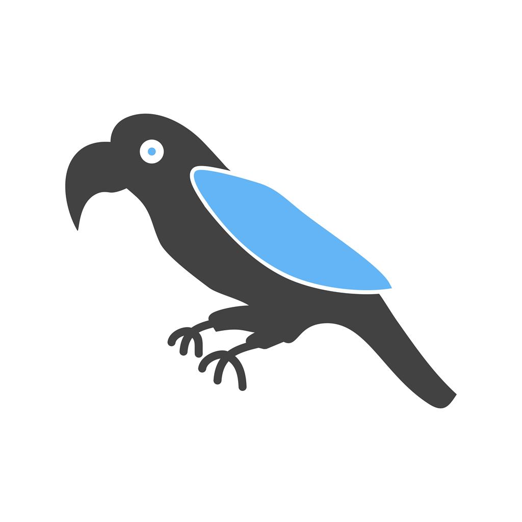 Parrot Blue Black Icon - IconBunny