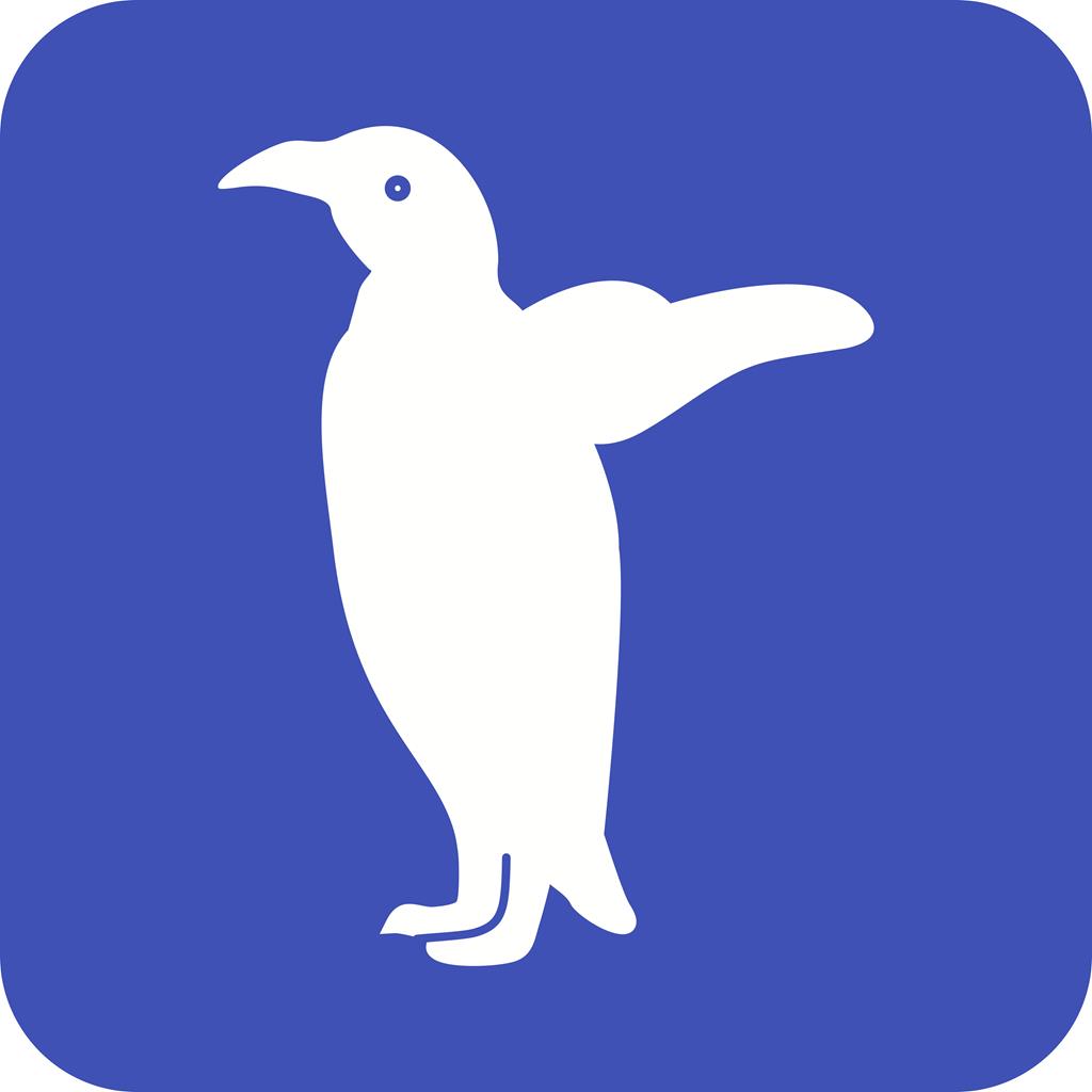 Penguin Flat Round Corner Icon - IconBunny