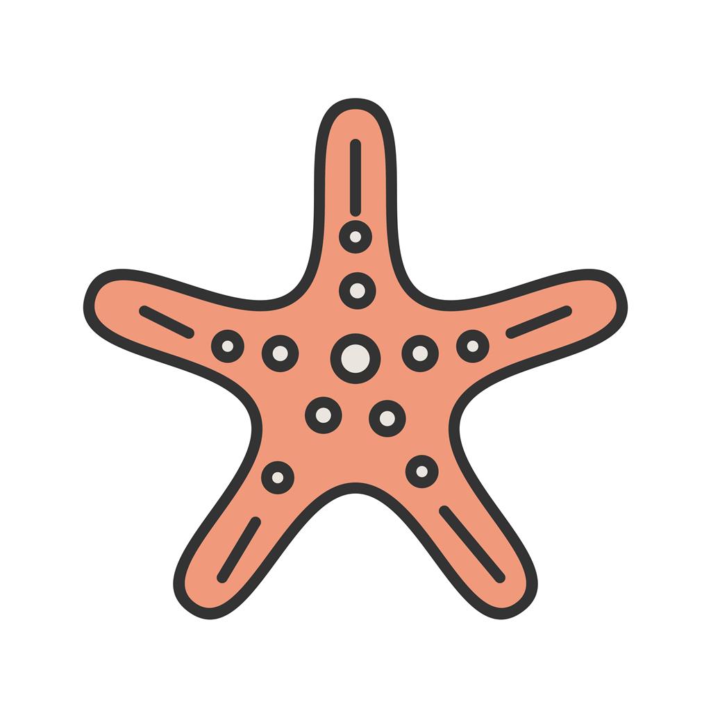 Starfish Line Filled Icon - IconBunny