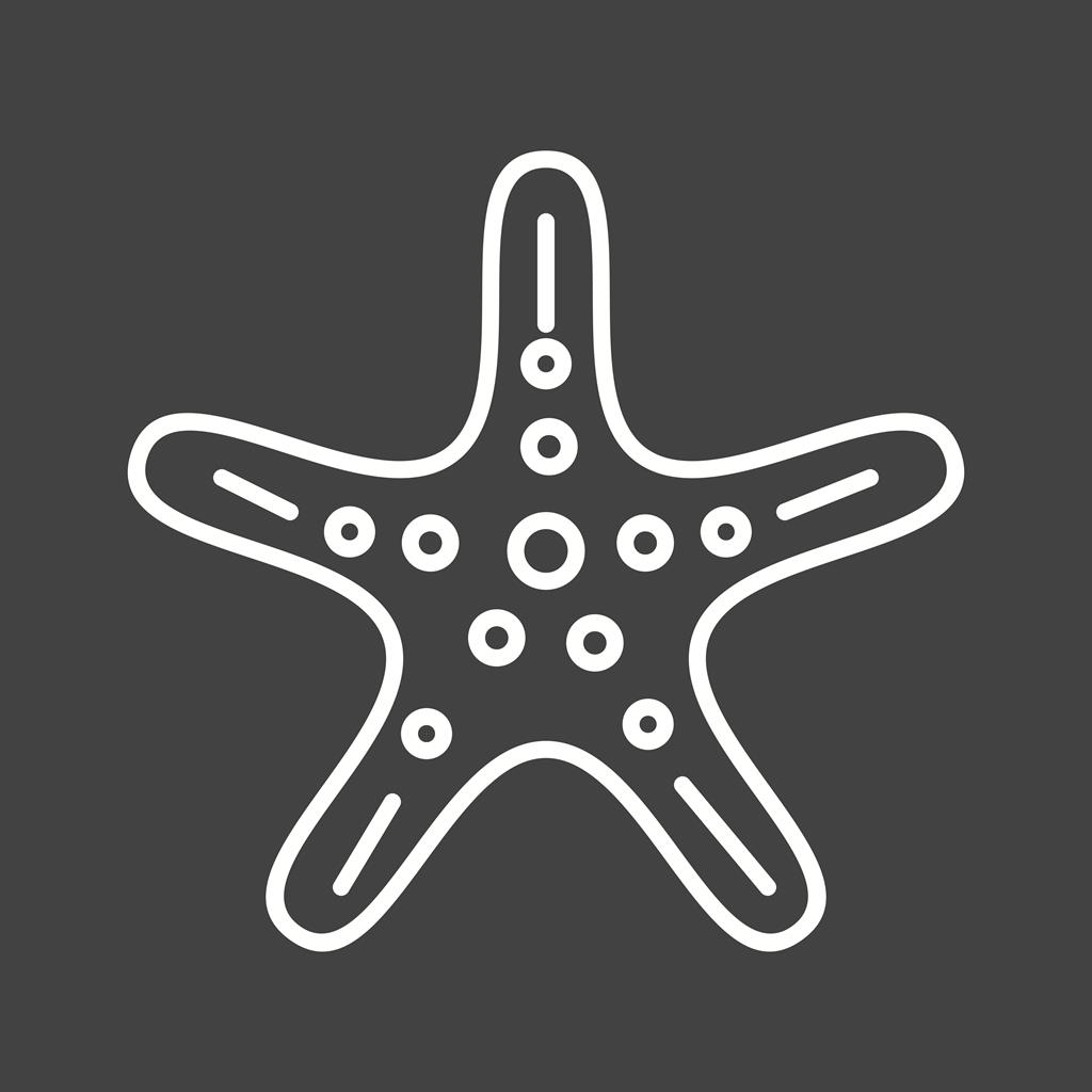 Starfish Line Inverted Icon - IconBunny