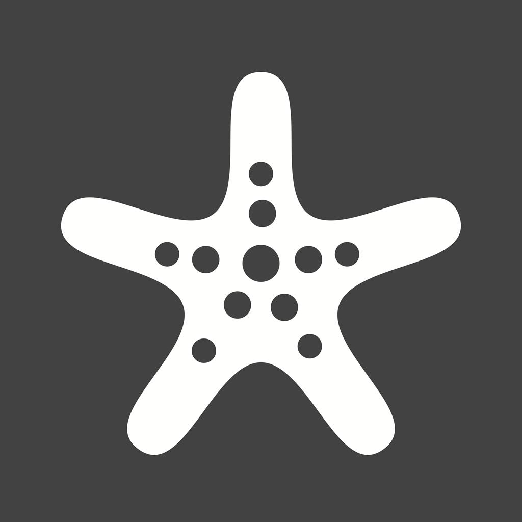 Starfish Glyph Inverted Icon - IconBunny
