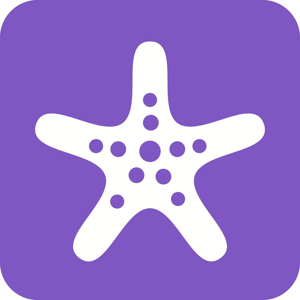 Starfish Flat Round Corner Icon - IconBunny