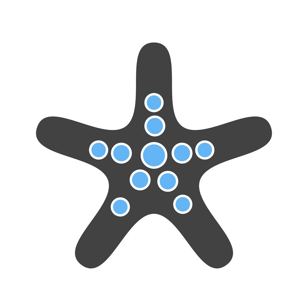 Starfish Blue Black Icon - IconBunny