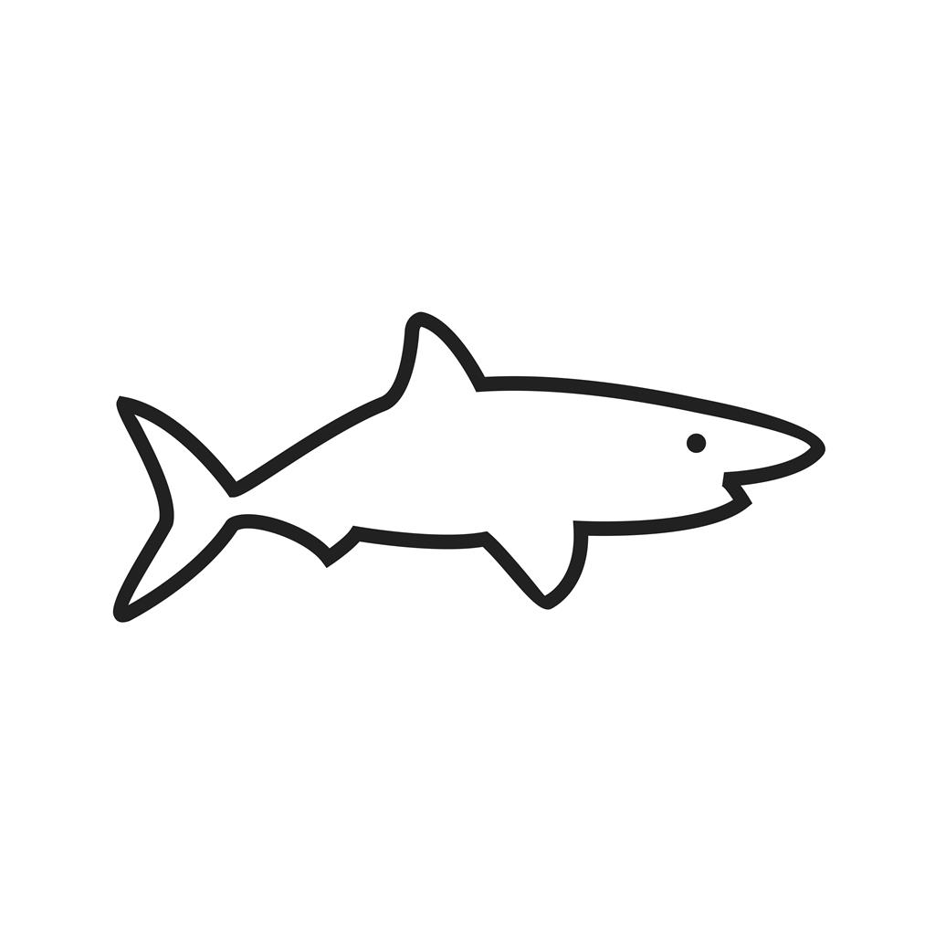 Shark Line Icon - IconBunny