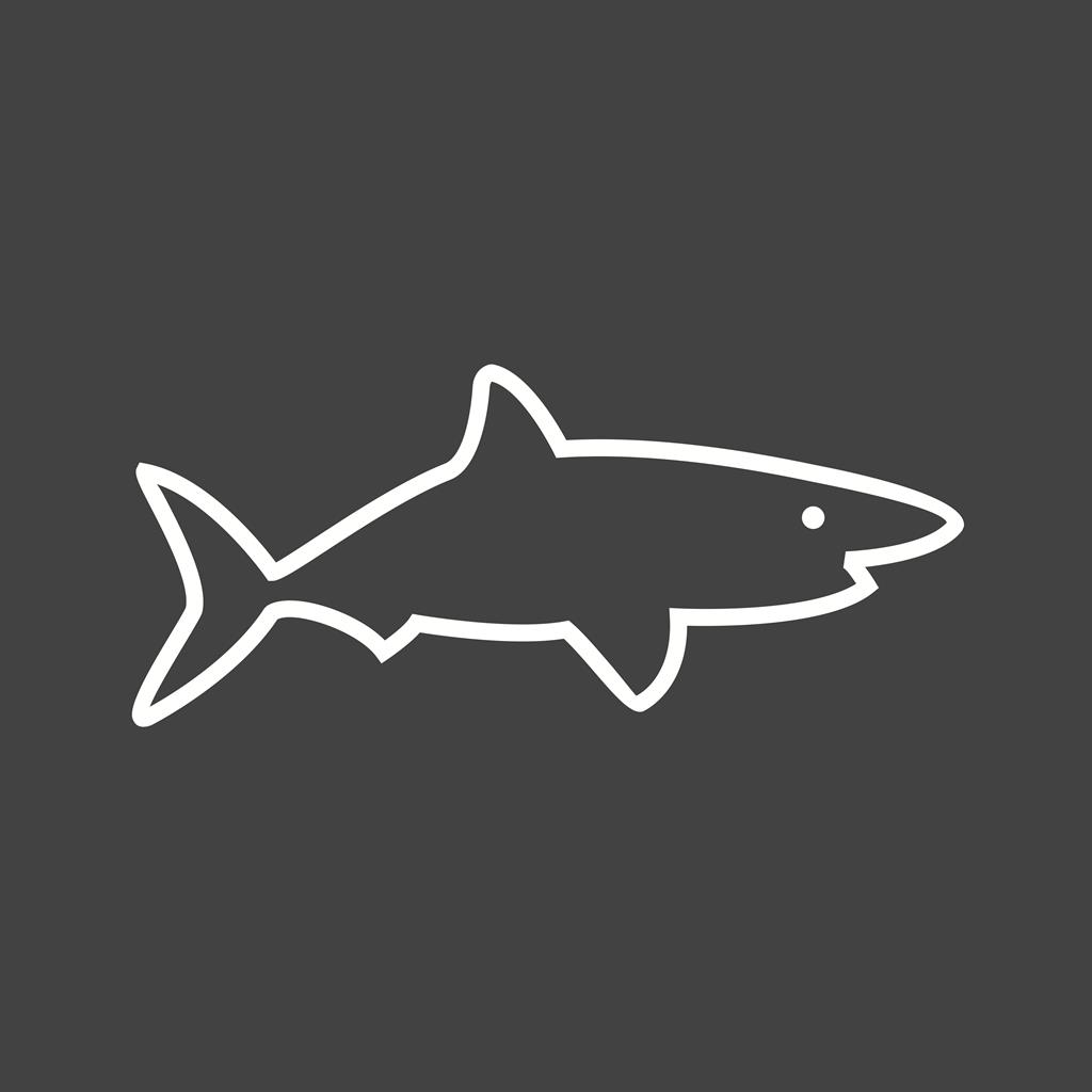 Shark Line Inverted Icon - IconBunny