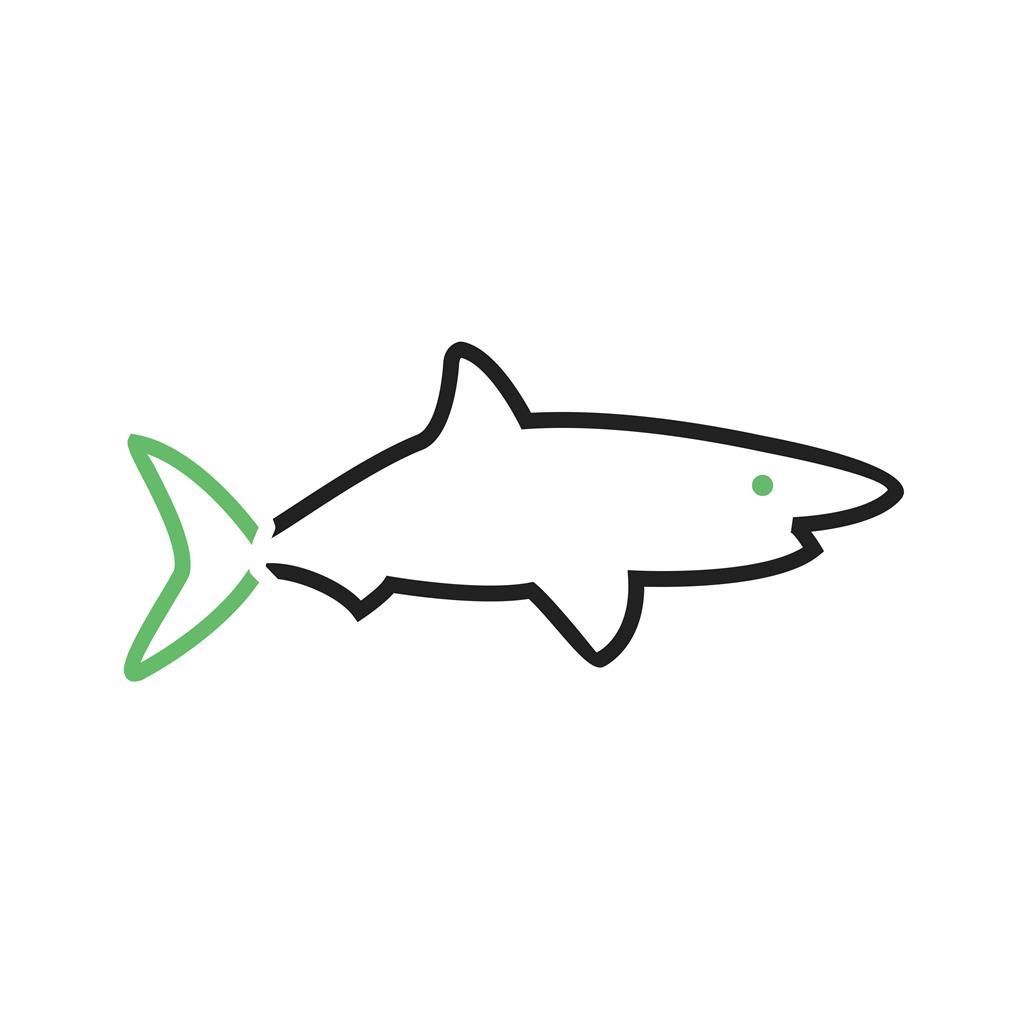 Shark Line Green Black Icon - IconBunny