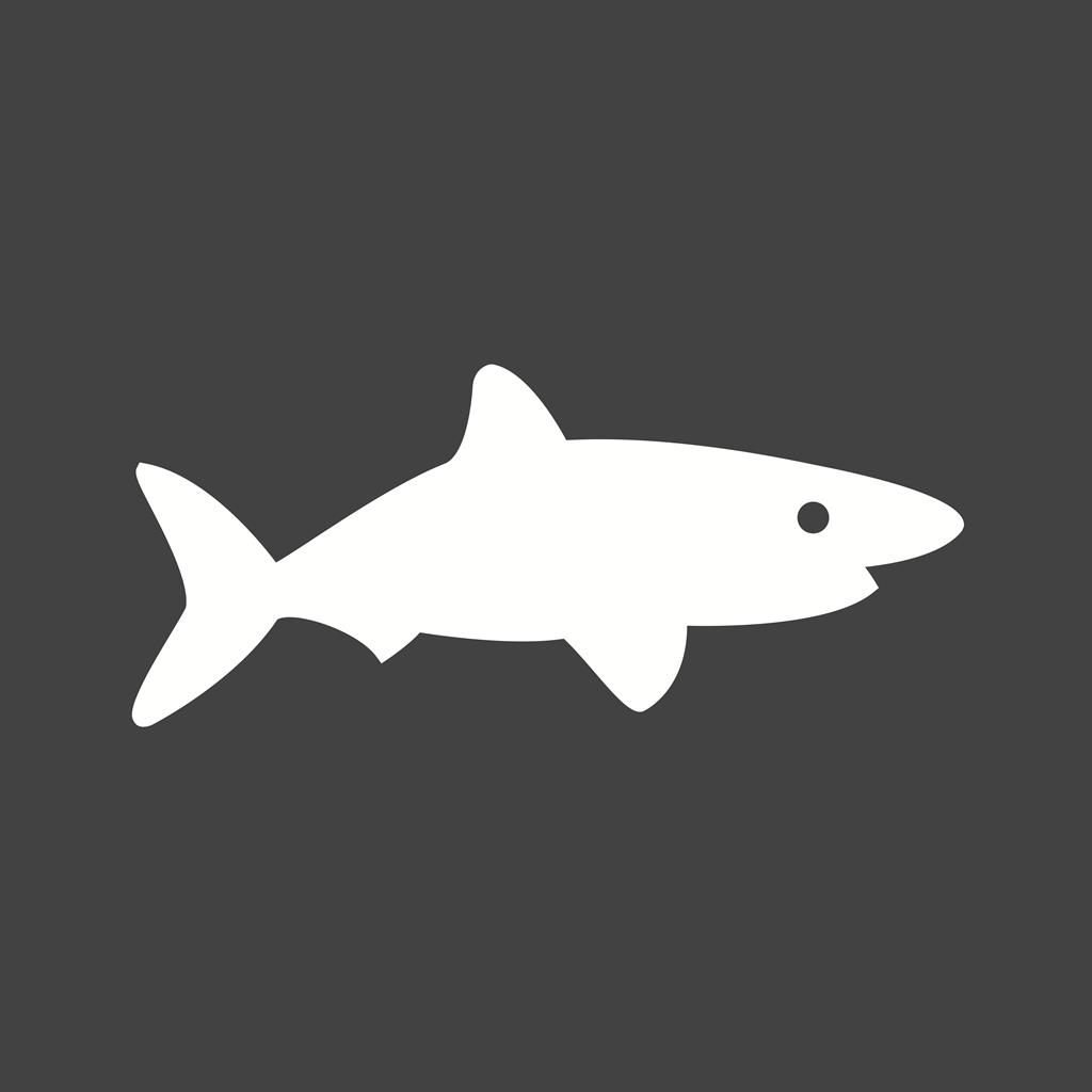 Shark Glyph Inverted Icon - IconBunny