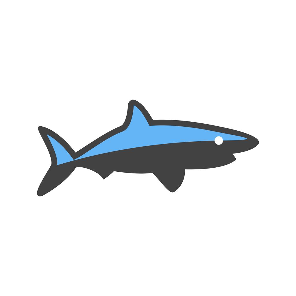 Shark Blue Black Icon - IconBunny