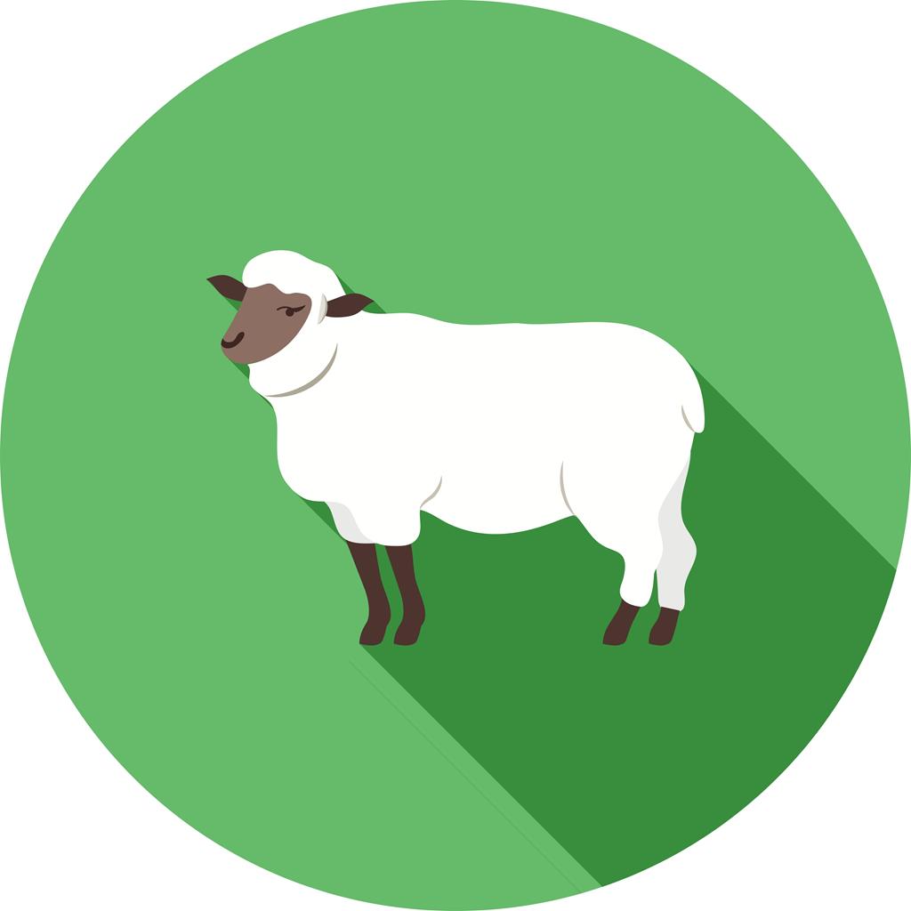 Sheep Flat Shadowed Icon - IconBunny