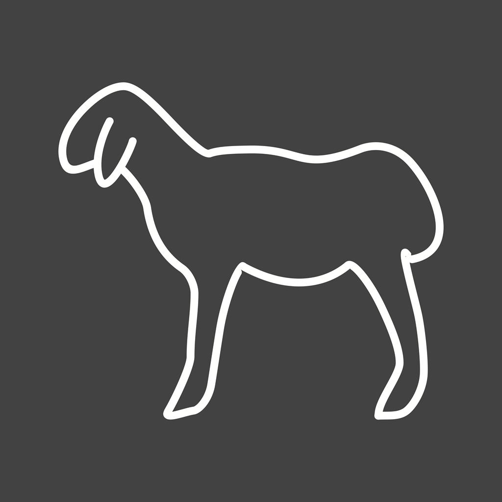 Sheep Line Inverted Icon - IconBunny