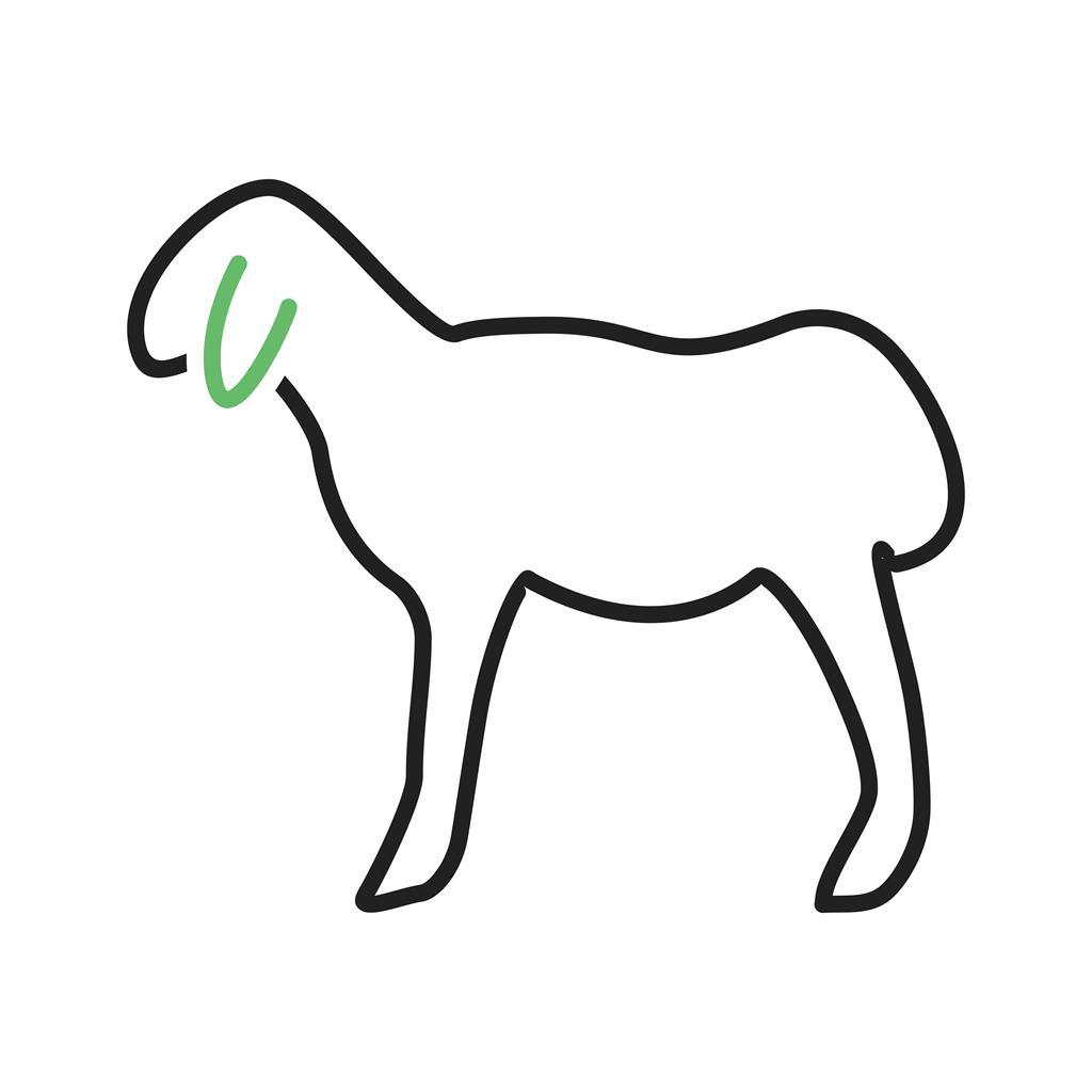 Sheep Line Green Black Icon - IconBunny
