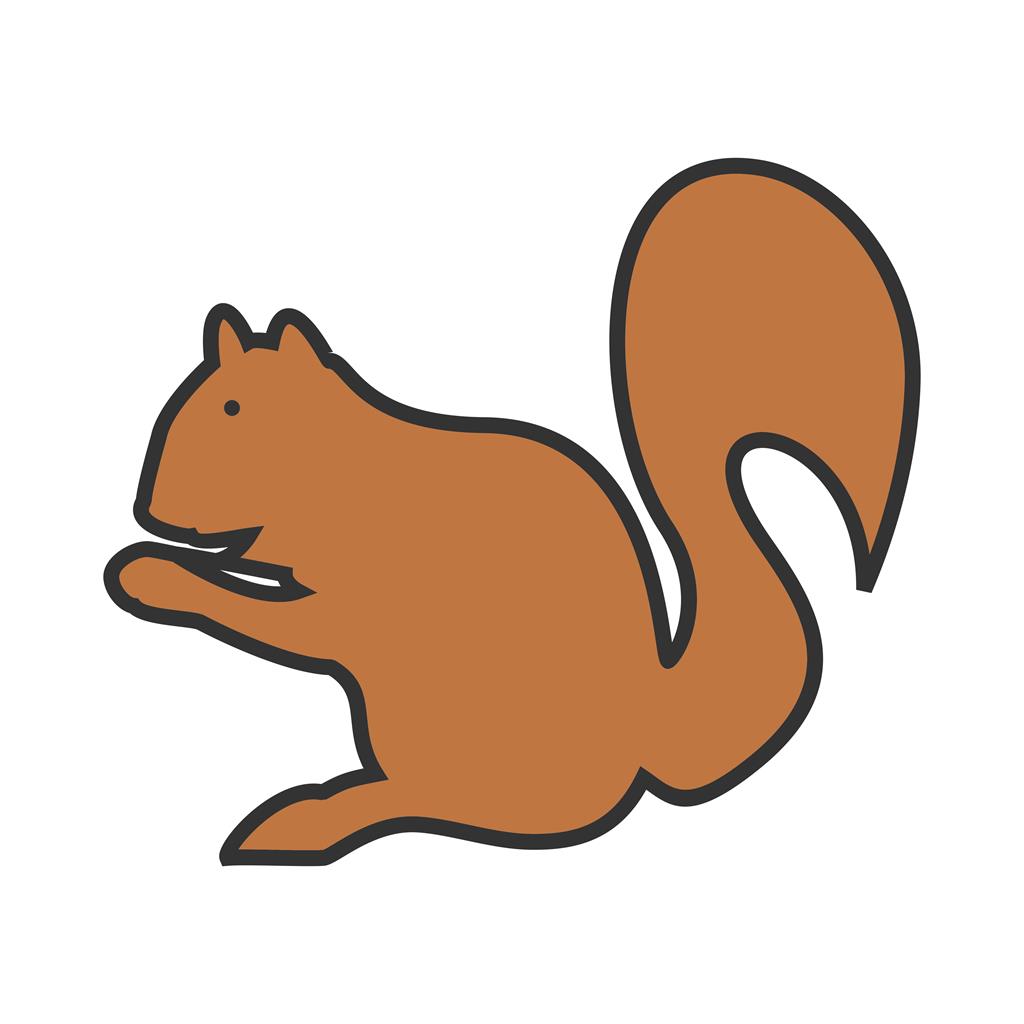 Squirrel Line Filled Icon - IconBunny