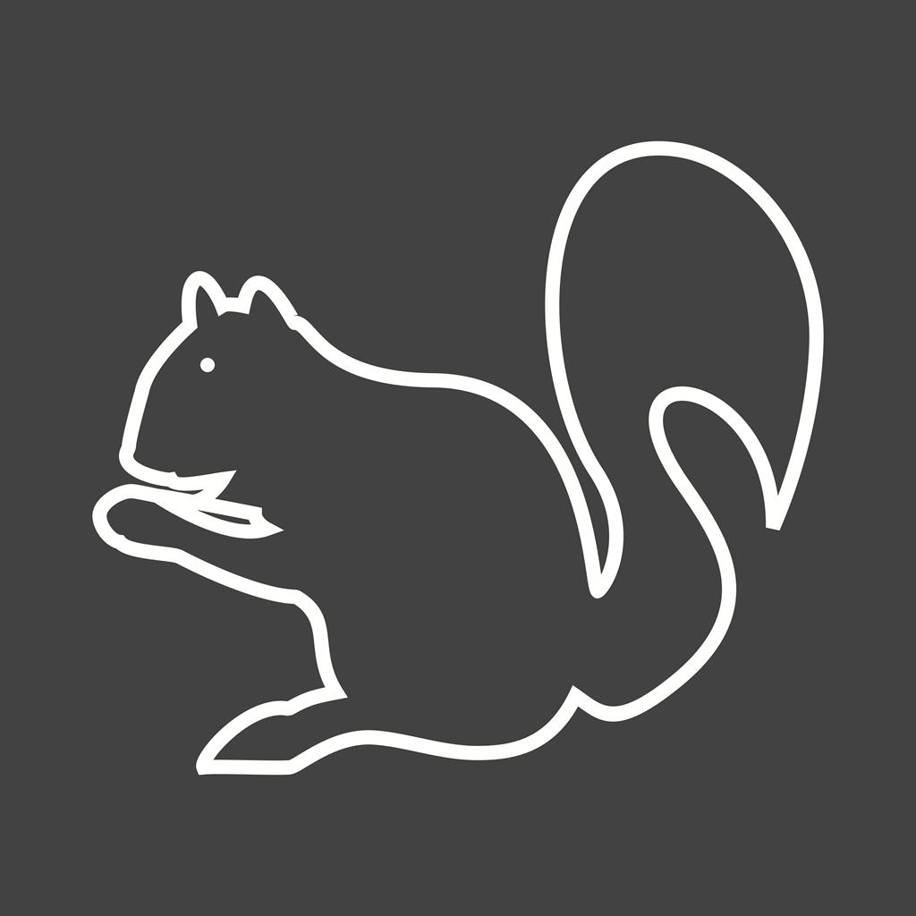 Squirrel Line Inverted Icon - IconBunny