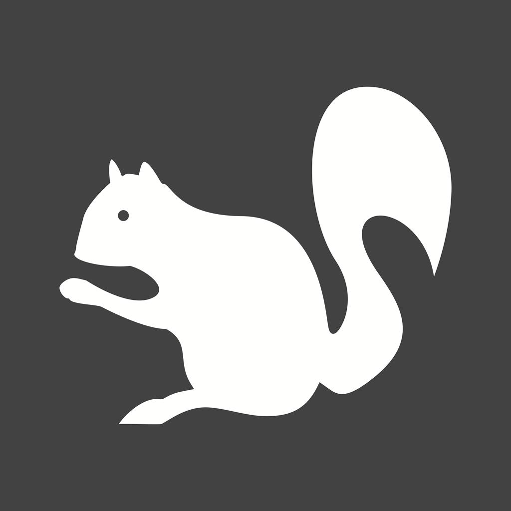 Squirrel Glyph Inverted Icon - IconBunny