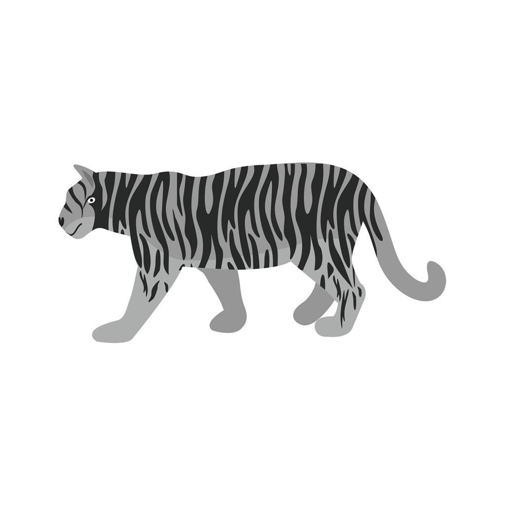 Tiger Greyscale Icon - IconBunny