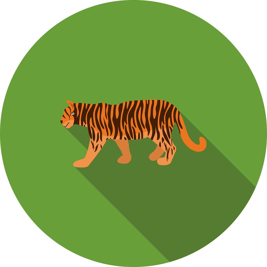Tiger Flat Shadowed Icon - IconBunny