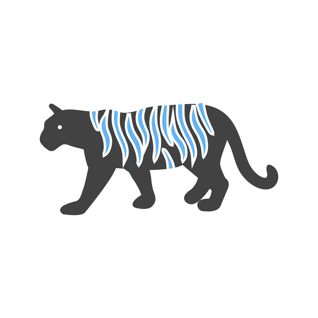 Tiger Blue Black Icon - IconBunny