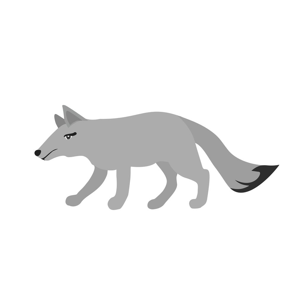 Wolf Greyscale Icon - IconBunny