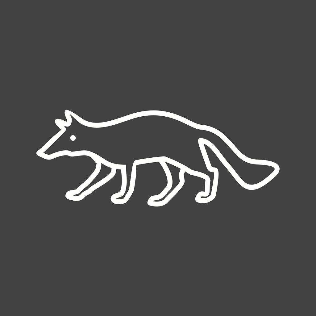 Wolf Line Inverted Icon - IconBunny
