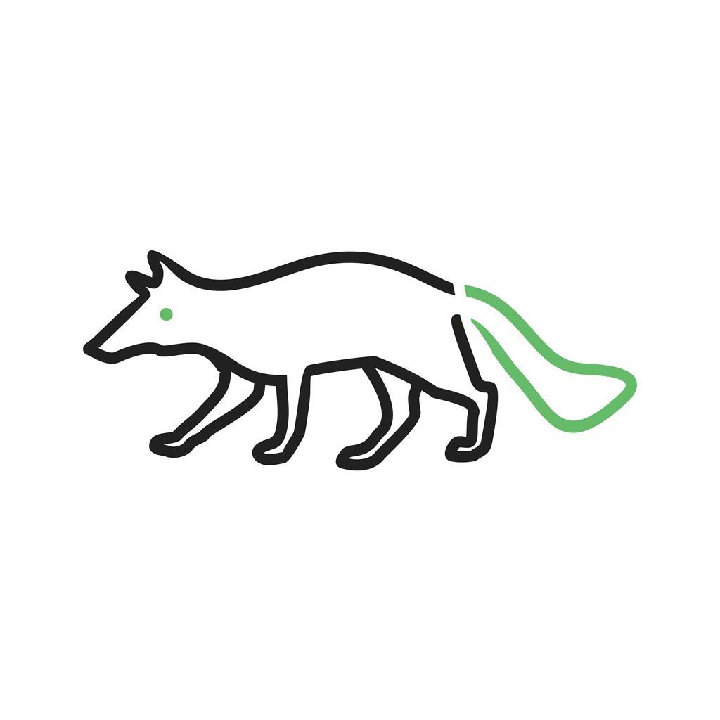 Wolf Line Green Black Icon - IconBunny