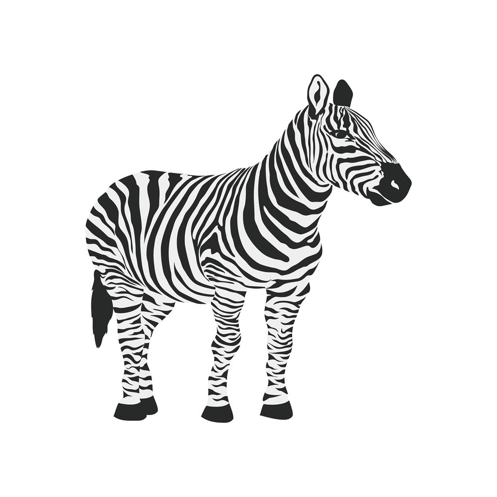 Zebra Greyscale Icon - IconBunny
