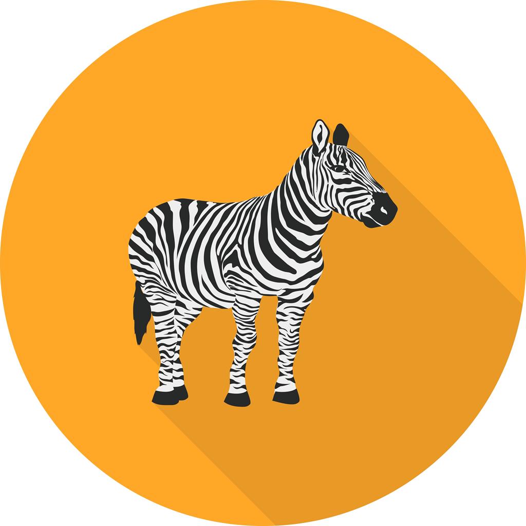 Zebra Flat Shadowed Icon - IconBunny