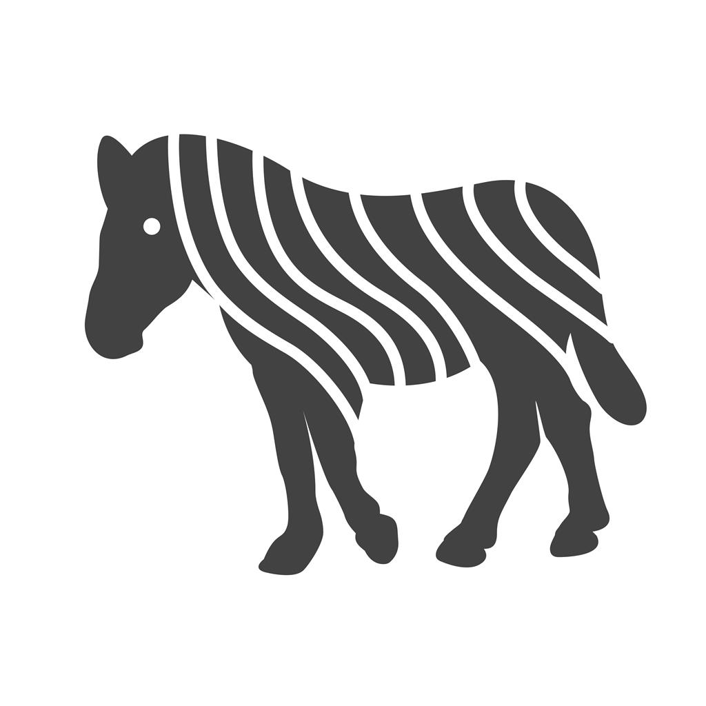 Zebra Glyph Icon - IconBunny