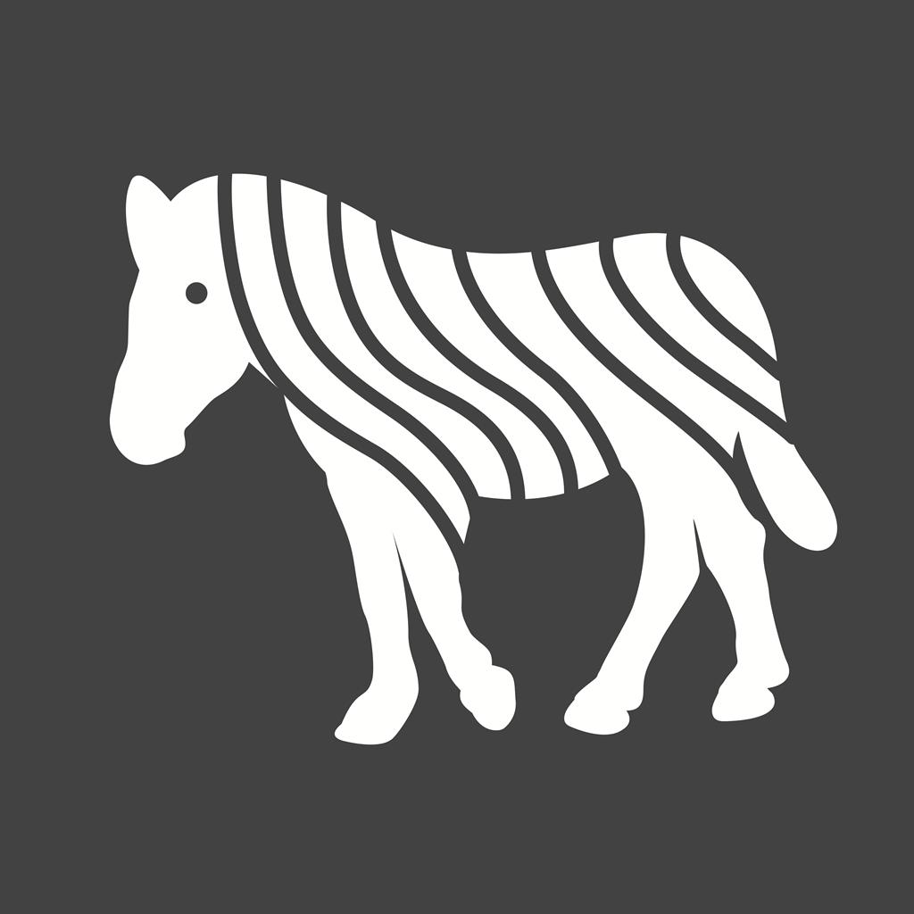 Zebra Glyph Inverted Icon - IconBunny