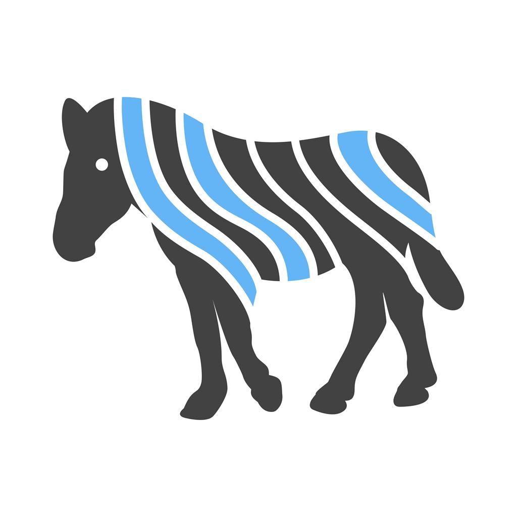 Zebra Blue Black Icon - IconBunny
