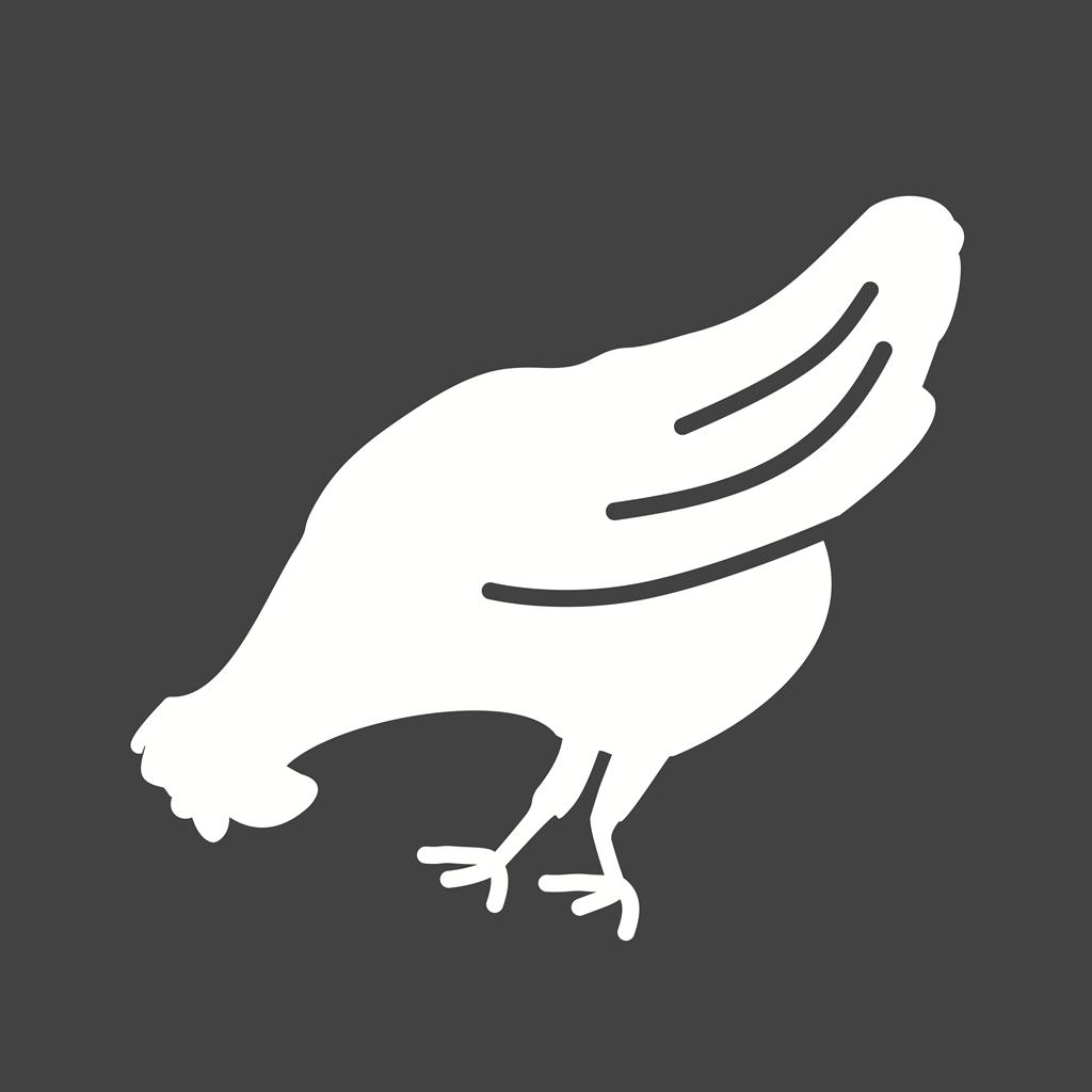 Chicken Glyph Inverted Icon - IconBunny