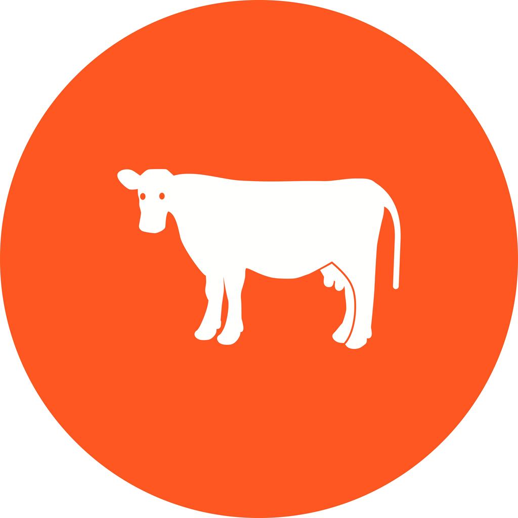 Cow Flat Round Icon - IconBunny