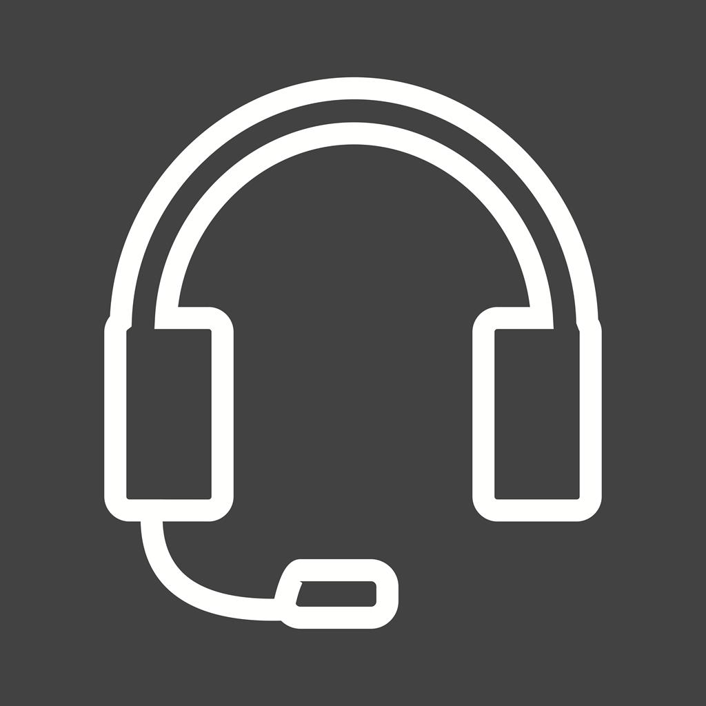 Customer Support Line Inverted Icon - IconBunny