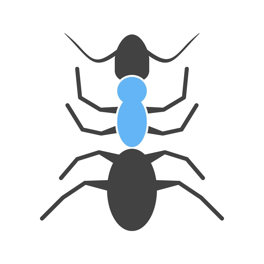 Ant Blue Black Icon - IconBunny