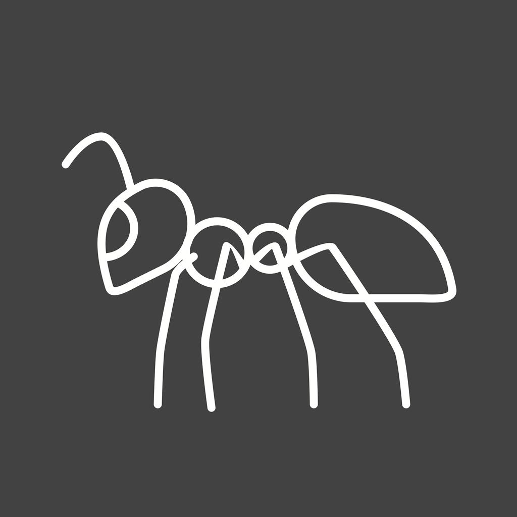 Ant II Line Inverted Icon - IconBunny