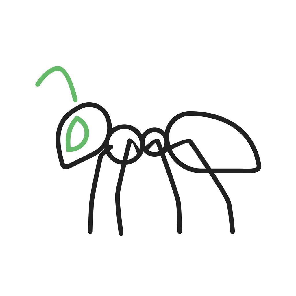 Ant II Line Green Black Icon - IconBunny