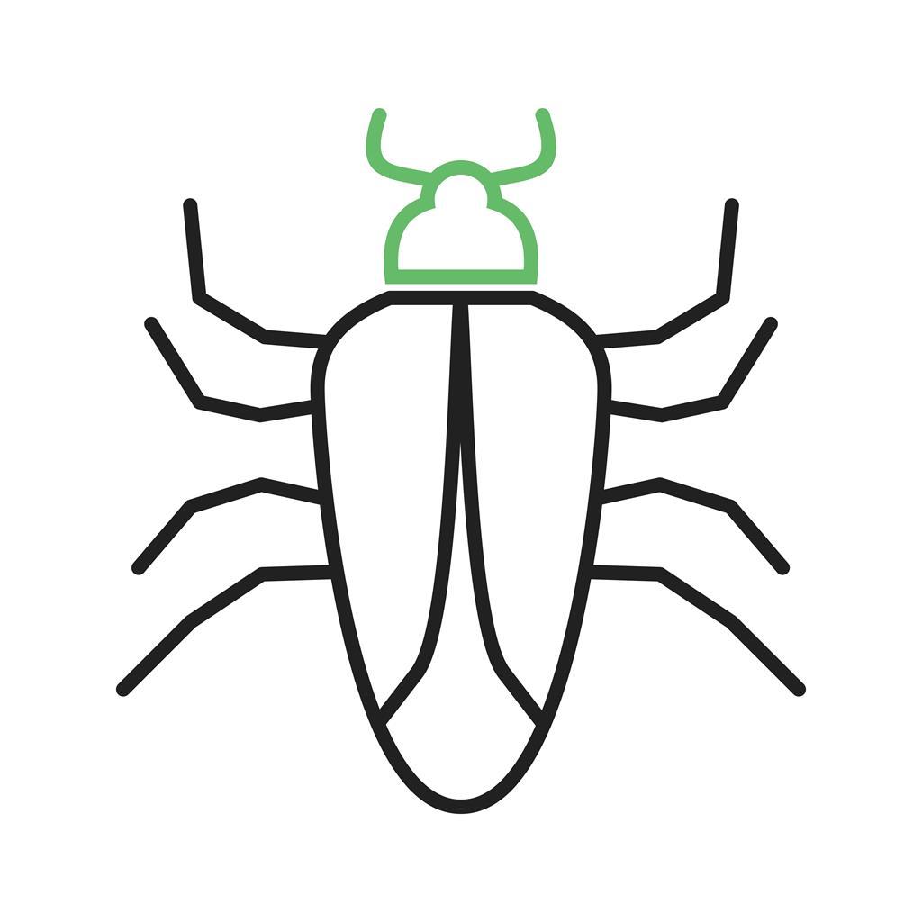 Bug II Line Green Black Icon - IconBunny