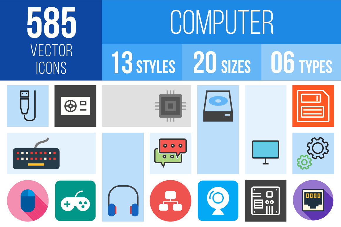 Computer & Hardware Icons Bundle - Overview - IconBunny