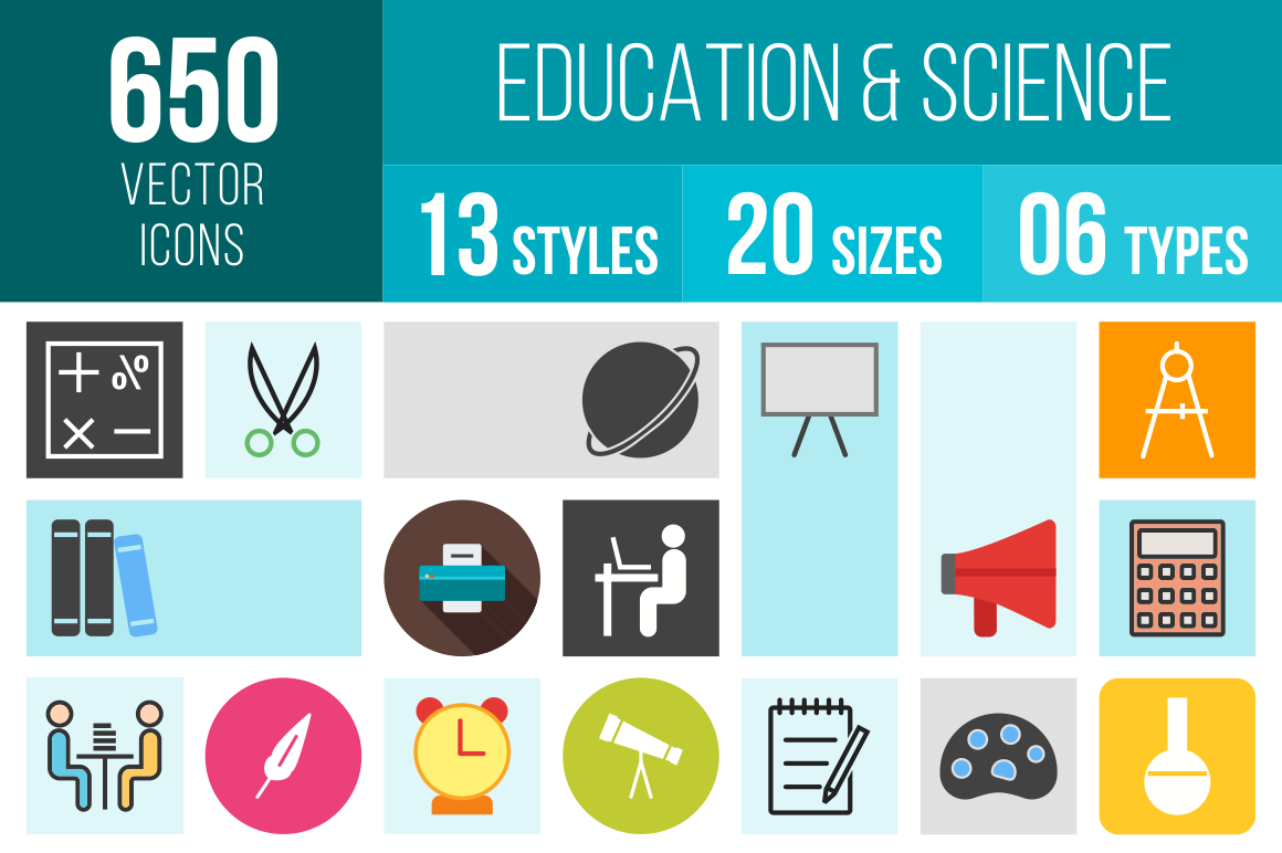 Education & Science Icons Bundle - Overview - IconBunny