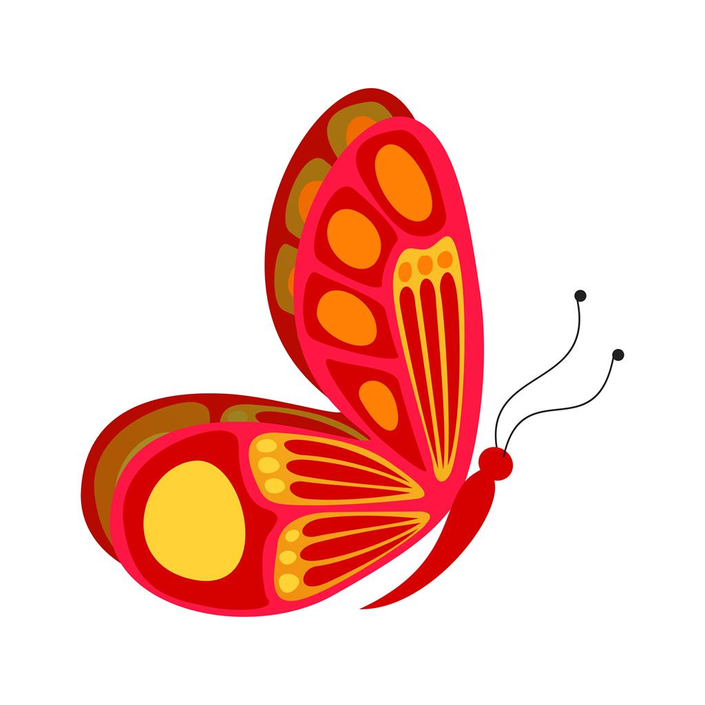 Butterfly III Flat Multicolor Icon - IconBunny
